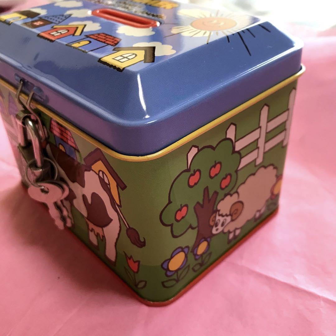 Amazon.co.jp: スイマー 貯金箱 牧場 ブリキ缶 鍵付き : おもちゃ